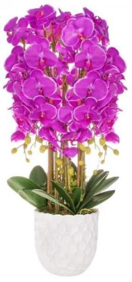 Orhidee arificiala cu ghiveci din ceramica, violet, 80 cm, Springos