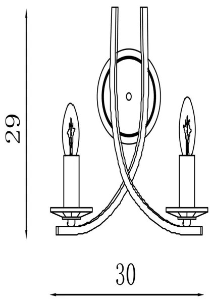 Searchlight 4162-2SB - Aplica de perete ASCONA 2xE14/60W/230V