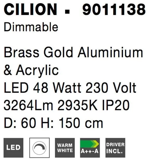 Lustra LED dimabila design elegant CILION 60cm