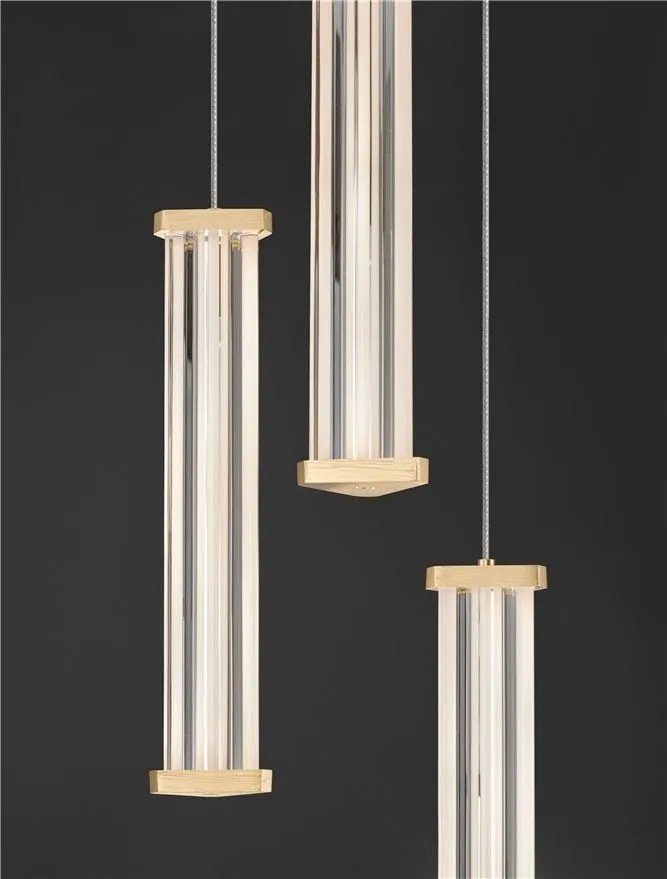 Lustra cu 3 pendule LED 2700K PHEME auriu periat