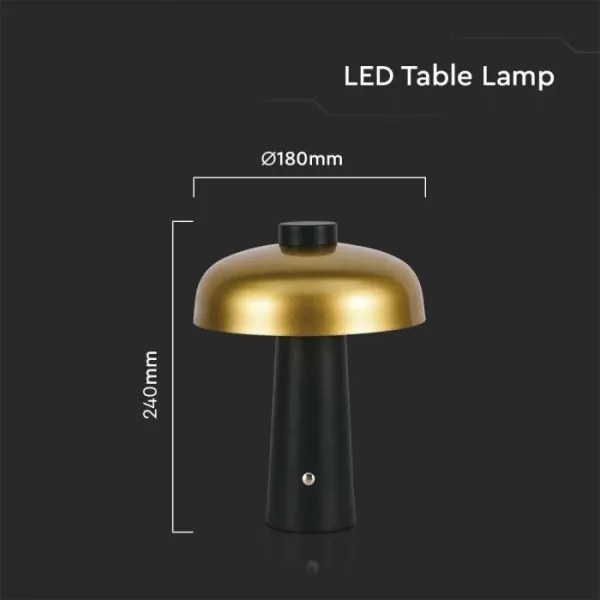Lampă LED birou, reglabilă, reîncărcabilă, 3W, 5V, 3000-6000K, 1800 mAh, negru/a