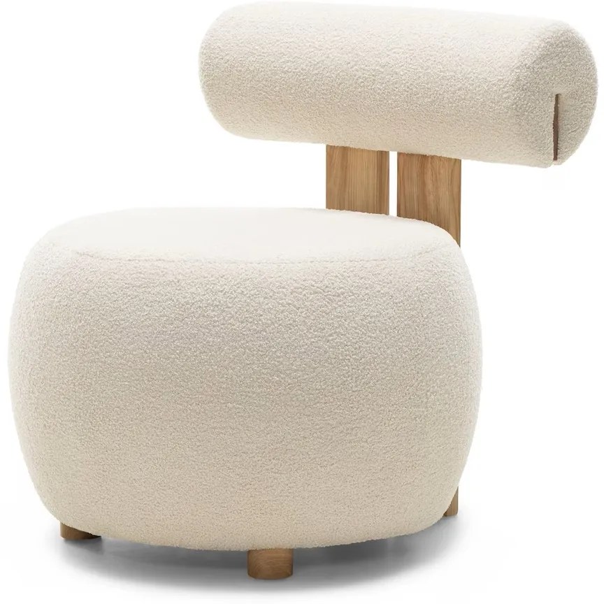 Fotoliu design crem HANNA, stejar