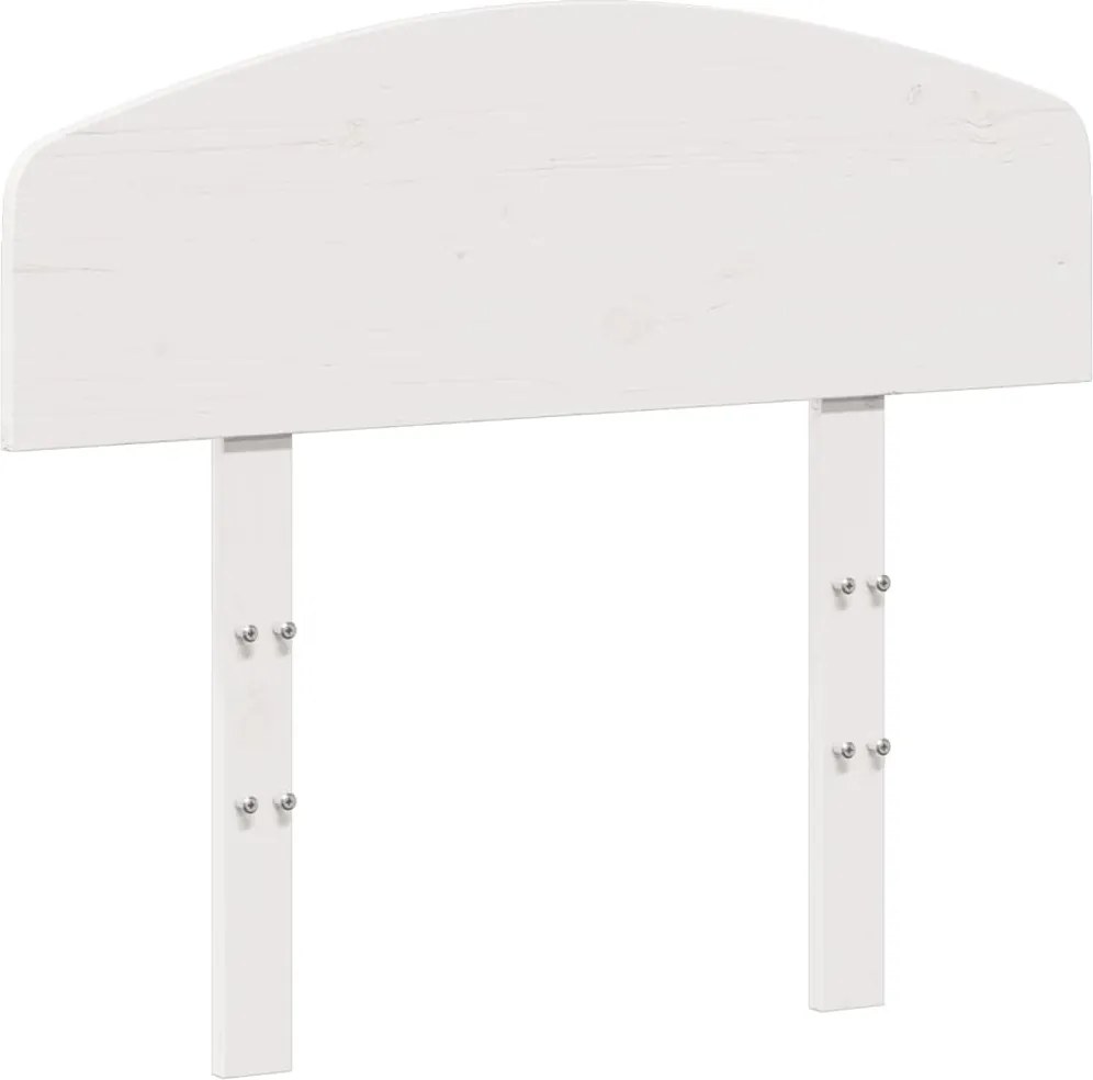 vidaXL Tăblie de pat, alb, 90 cm, lemn masiv de pin