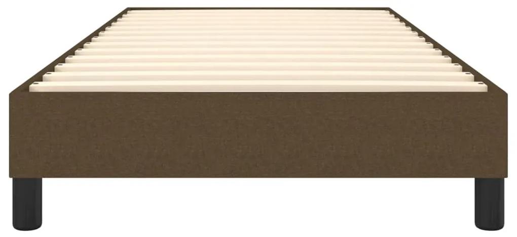 Cadru de pat box spring, maro inchis, 90x190 cm, textil Maro inchis, 25 cm, 90 x 190 cm