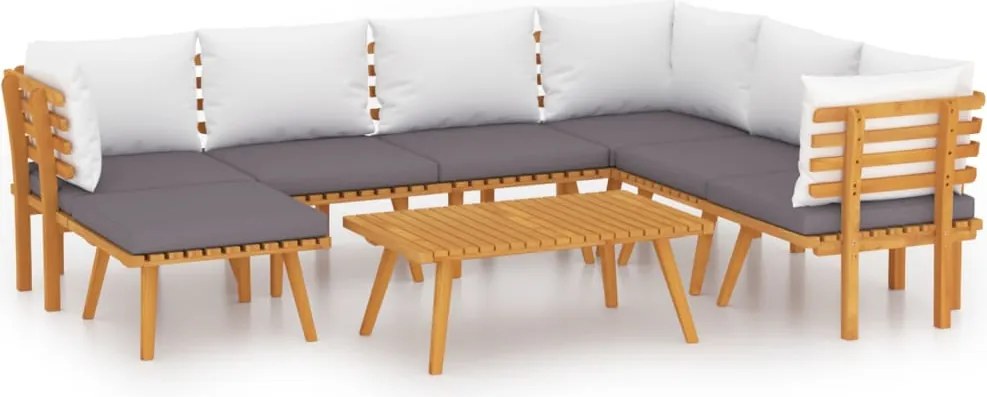 vidaXL Set mobilier de grădină cu perne, 8 piese, lemn masiv acacia