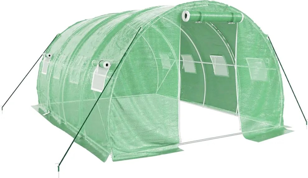 vidaXL Seră cu cadru din oțel, verde, 12 m², 4x3x2 m