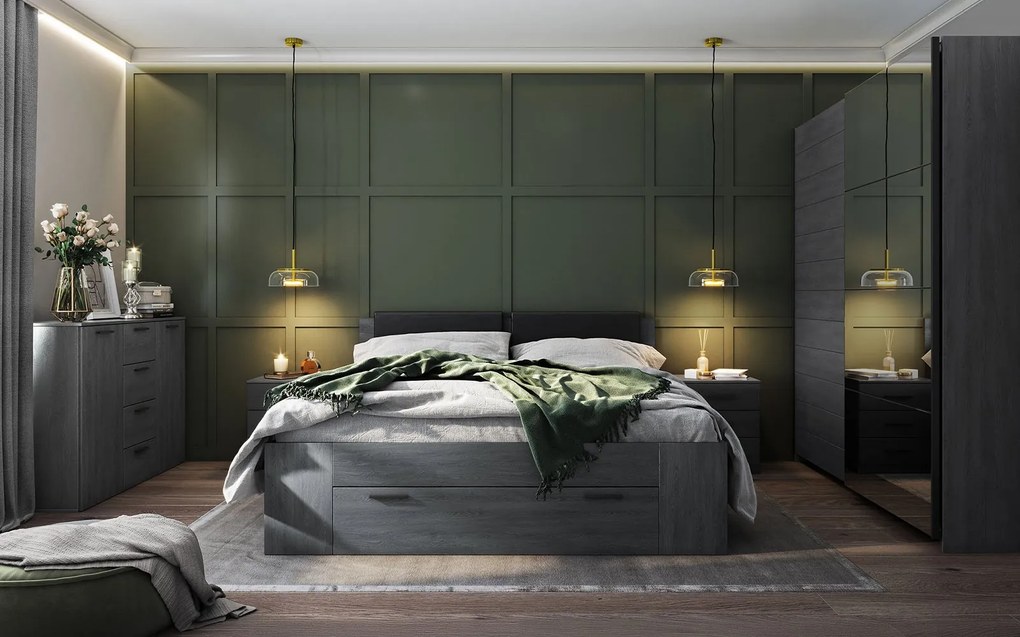 Pat lemn masiv Lunaris 140/160/180×200 cm - 180x200
