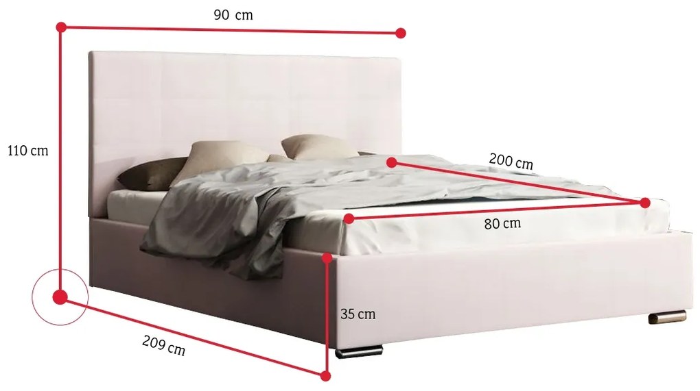 Supermobel Pat single tapițat FOX 4, 80x200, ALASKA 23