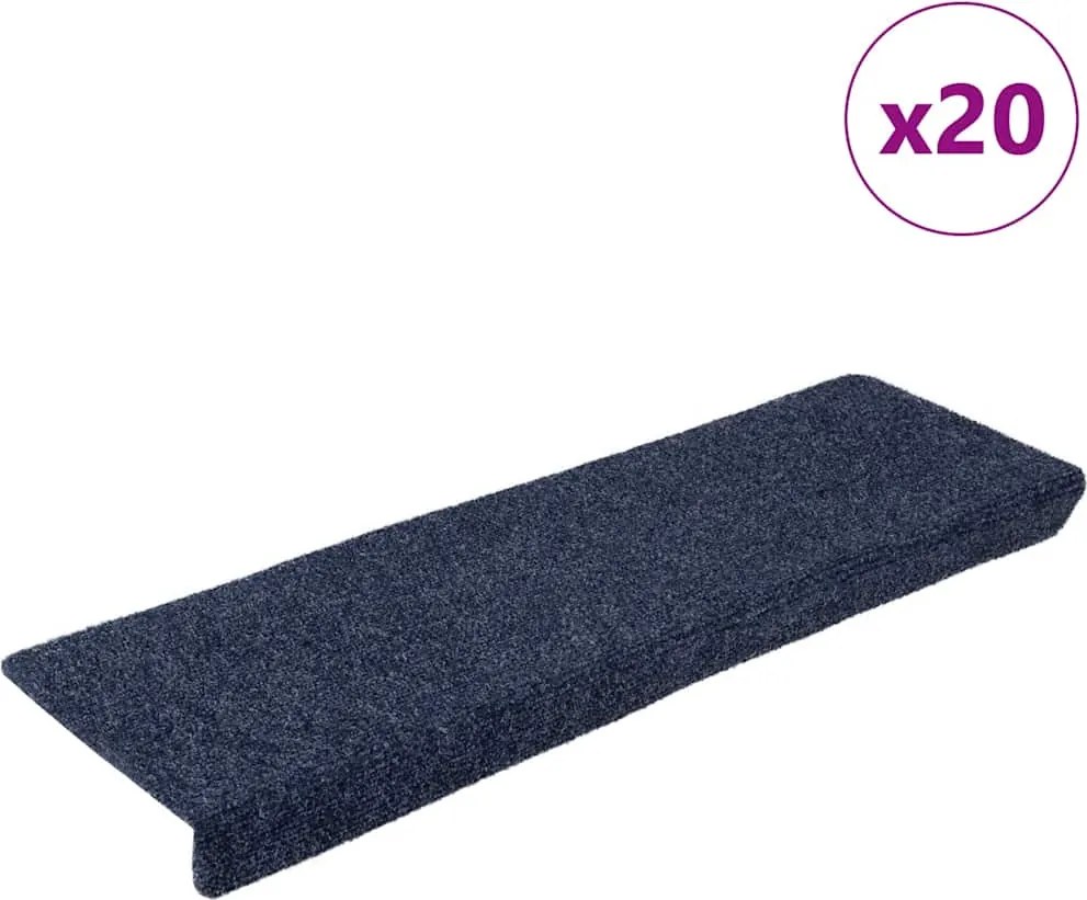 vidaXL Covorașe autoadezive pentru scări, 20 buc., 65x21x4 cm, antracit, cu margine dreptunghiulară