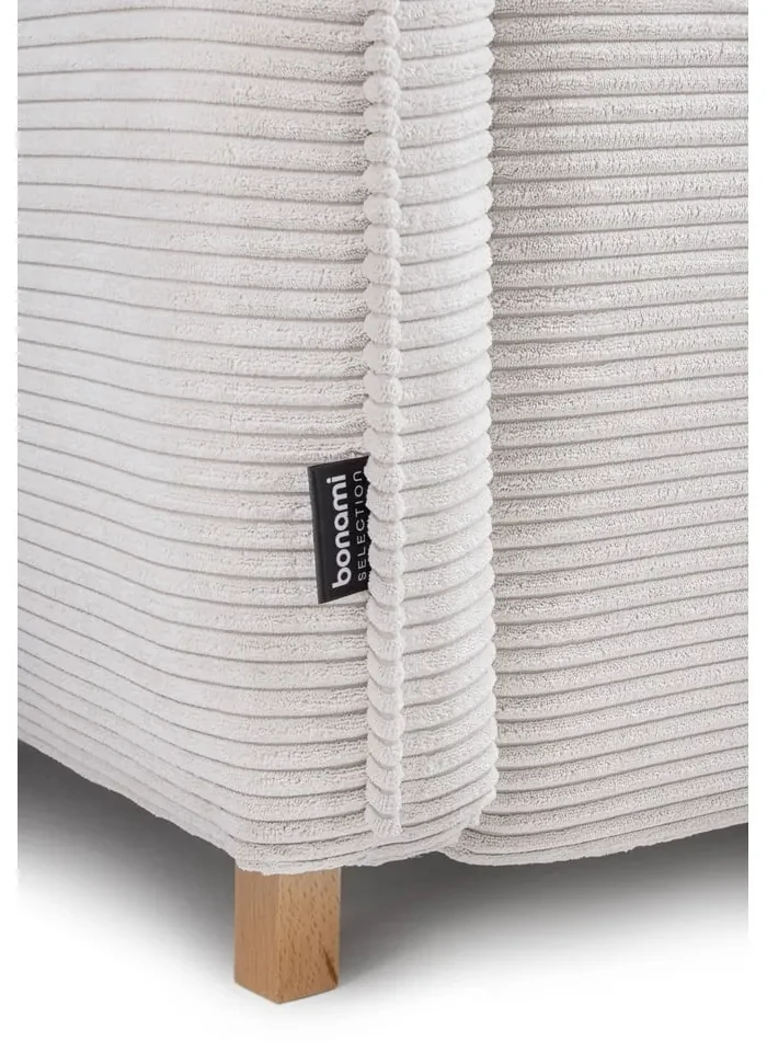 Canapea bej extensibilă cu tapițerie din catifea reiată 218 cm Tori – Bonami Selection