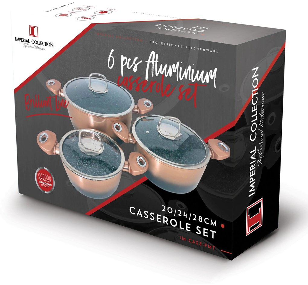 Set oale marmorate 6 piese Imperial Collection IM-CAS3-FMT COB Copper