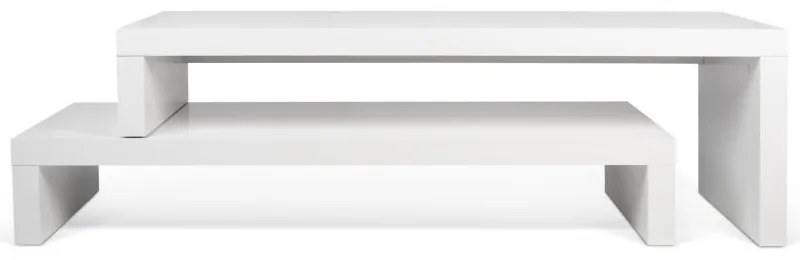 Masă TV reglabilă TemaHome Cliff Walnut, alb