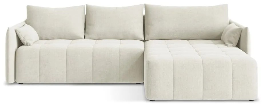 Colțar bej extensibil/cu spațiu de depozitare (cu colț pe partea dreaptă/cu șezlong) Moku – Makamii