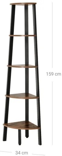 Bibliotecă NAVARO maro/negru