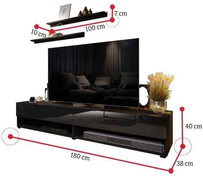 Expedo Set mobilier ELPASO 33, alb/alb luciu