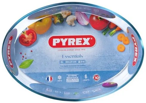 Pyrex Vas de sticlă pentru cuptor oval 2,2 l, 30 x21 x 6 cm