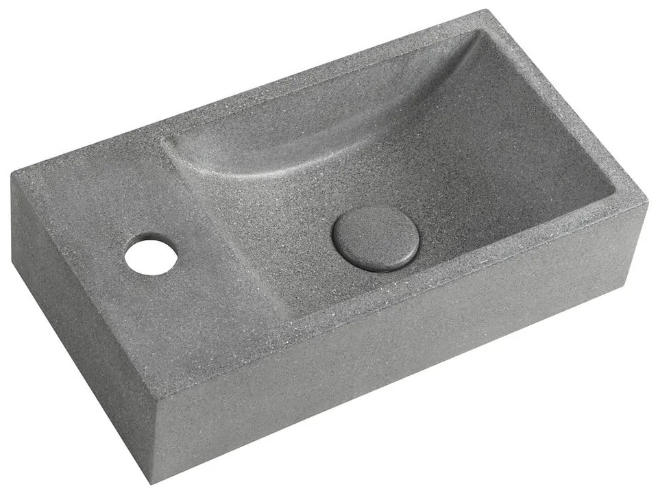 Chiuvetă mică pentru WC gri închis din beton 40x22 cm Crest – Sapho