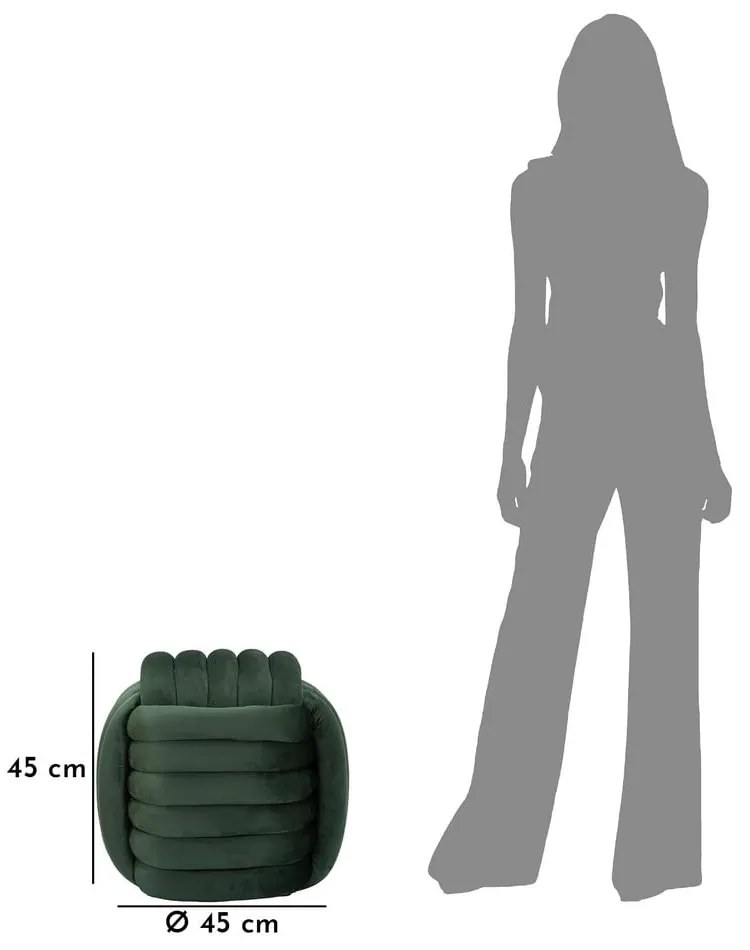 Taburet verde cu tapițerie din catifea Softy – Mauro Ferretti