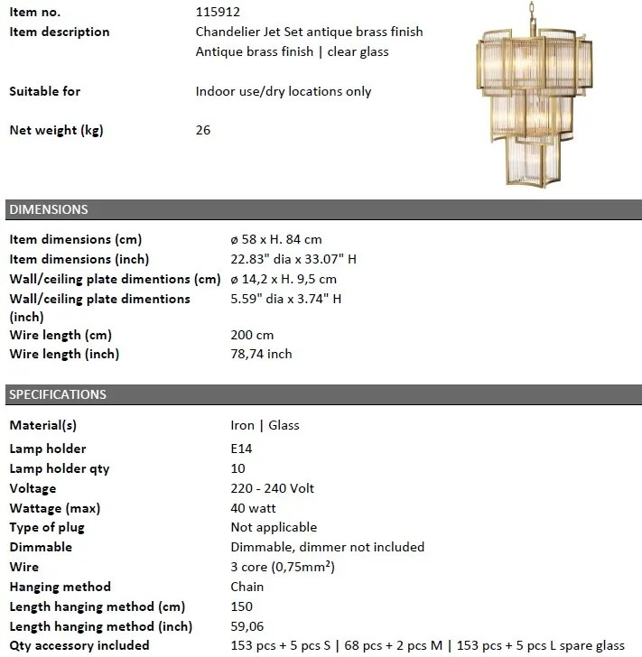 Candelabru design LUX Jet Set, alama antic