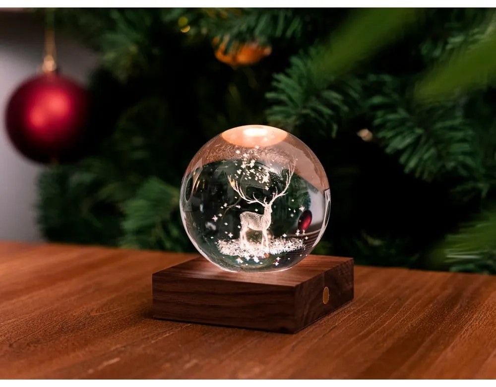 Decorațiune luminoasă maro închis cu USB Amber – Gingko