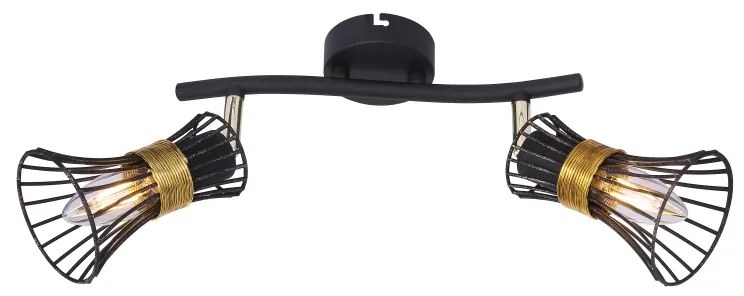 Plafoniera moderna metalica negru-aurie PURRA 2L 54814-2 GL