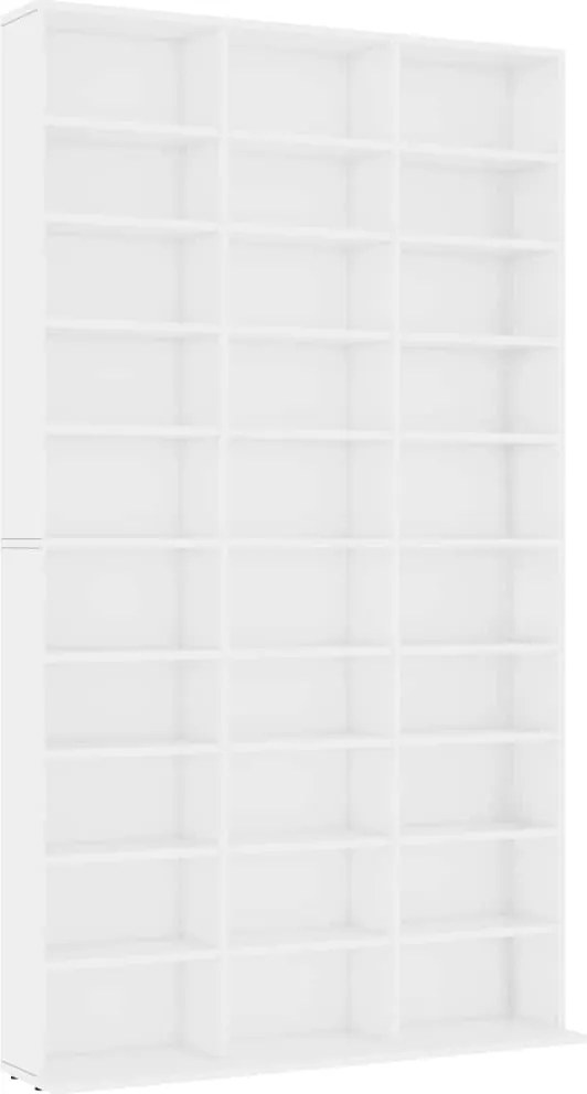 vidaXL Dulap pentru CD-uri, alb, 102x16x177,5 cm, lemn compozit