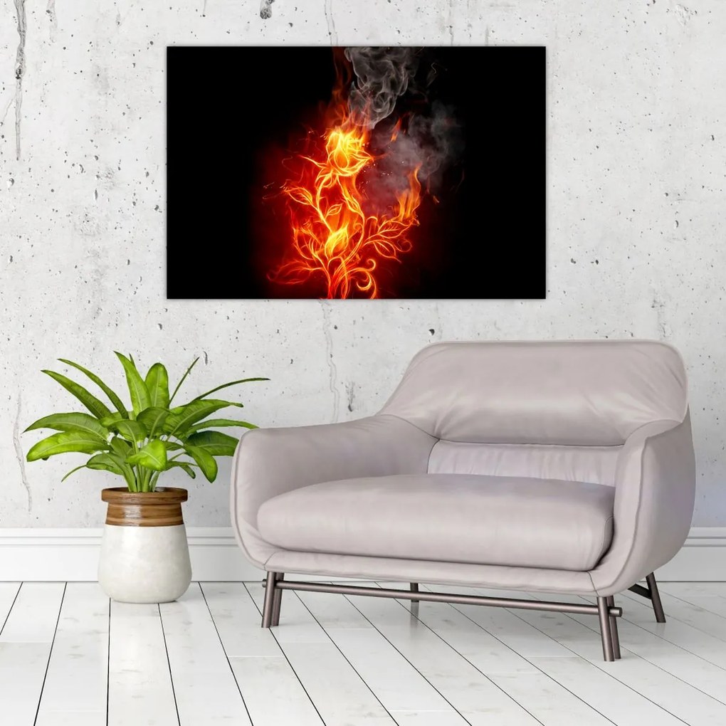 Tablou - Trandafiri în foc (90x60 cm)