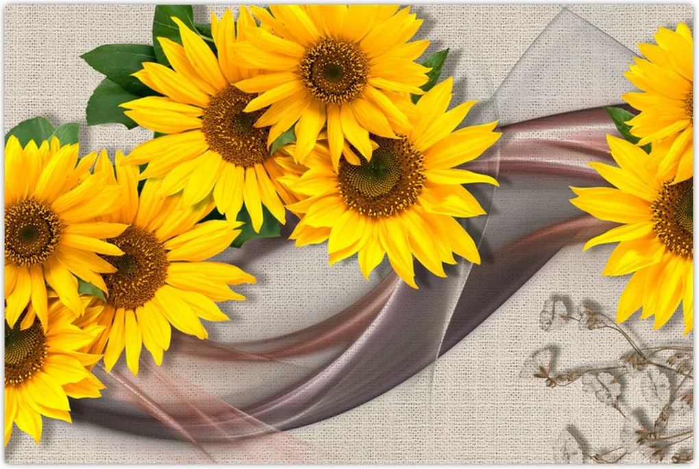 Tablou - Flori strălucitoare de floare soarelui (90x60 cm)
