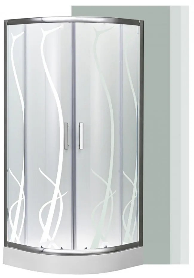 Cabină de duș curbată Spirit BAMBOO 80x80x194 cm, cu cădiță de duș din acril armat