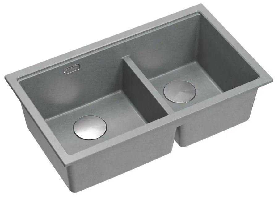 Chiuveta compozit sub blat Quadron Logan 120 gri - inox 76x45 cm