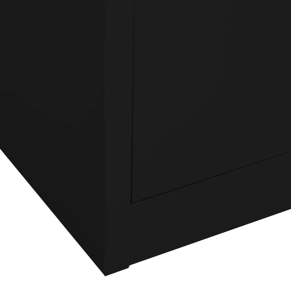 Dulap de birou, negru, 90x40x180 cm, otel 1, Negru, Negru