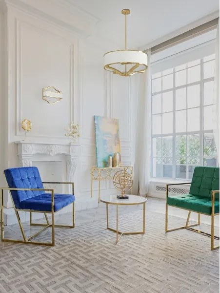 Open Design OR84825 - Lustră pe tijă GERDO, 4xE27/12W/230V, auriu/alb