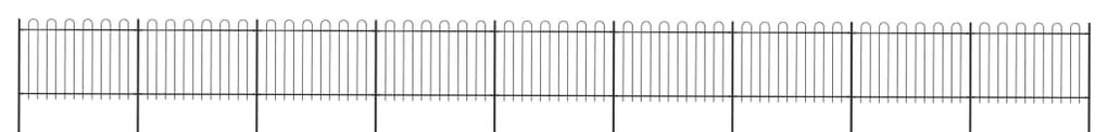 vidaXL Gard de grădină cu vârf circular din oțel 1603,5x120 cm, negru