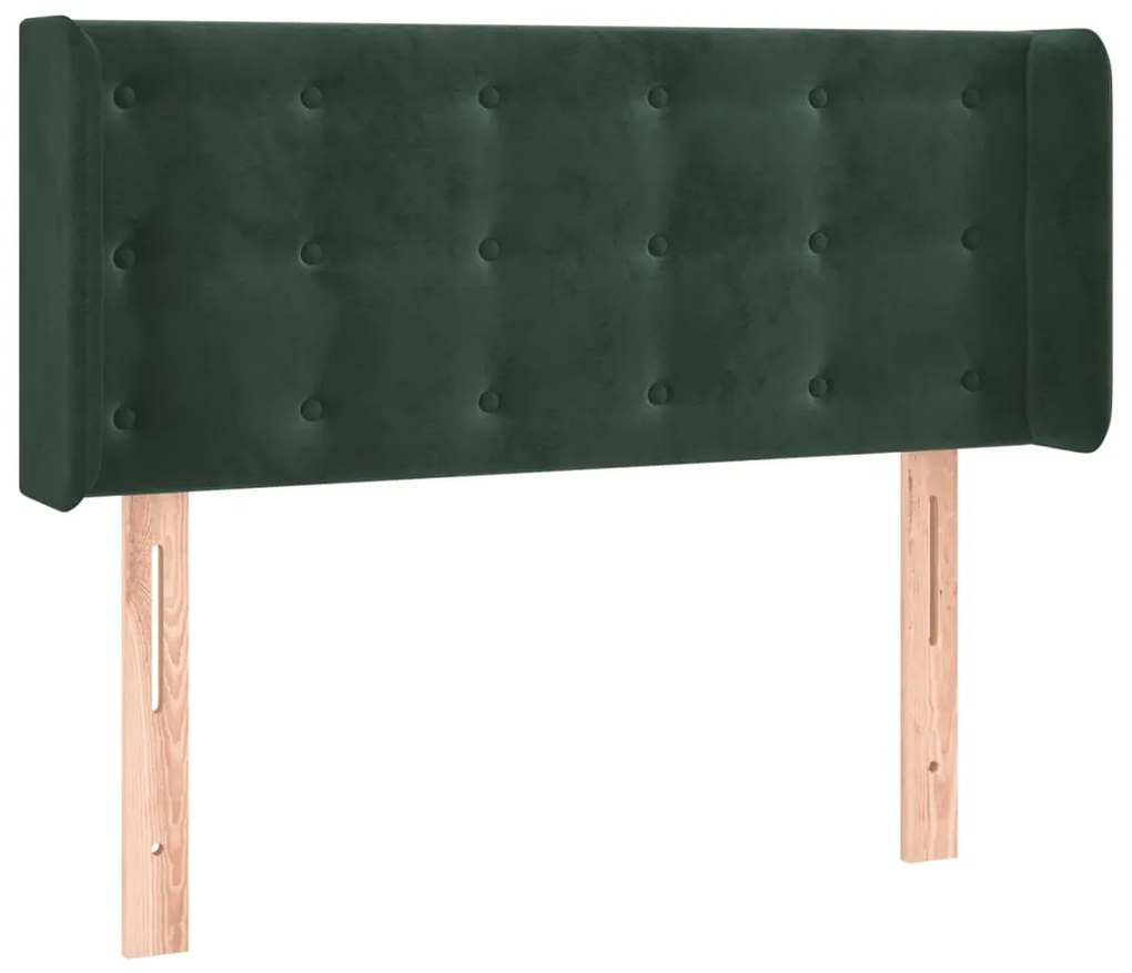 3119247 vidaXL Tăblie de pat cu aripioare verde închis 103x16x78/88 cm catifea