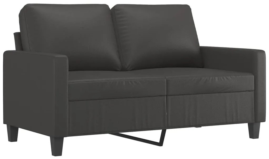 348670 vidaXL Canapea cu 2 locuri, gri, 120 cm, piele ecologică