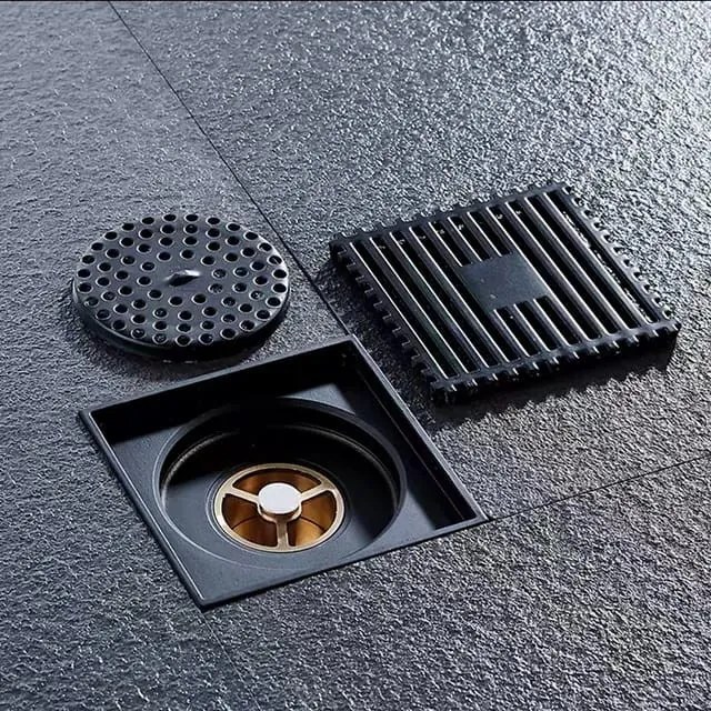 Sifon pardoseala sistem antimiros Es, Alama Elit's 100 mm , Negru Mat tip Rigola