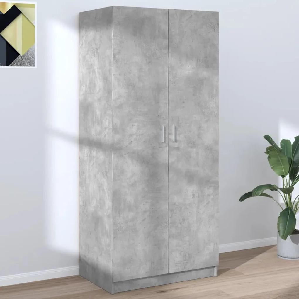 800625 vidaXL Șifonier, gri beton, 80x52x180 cm, PAL