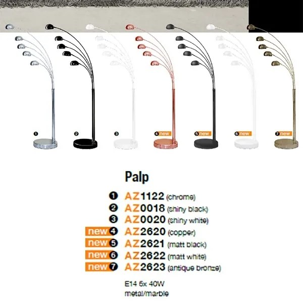Lampadar design modern Palp alb mat