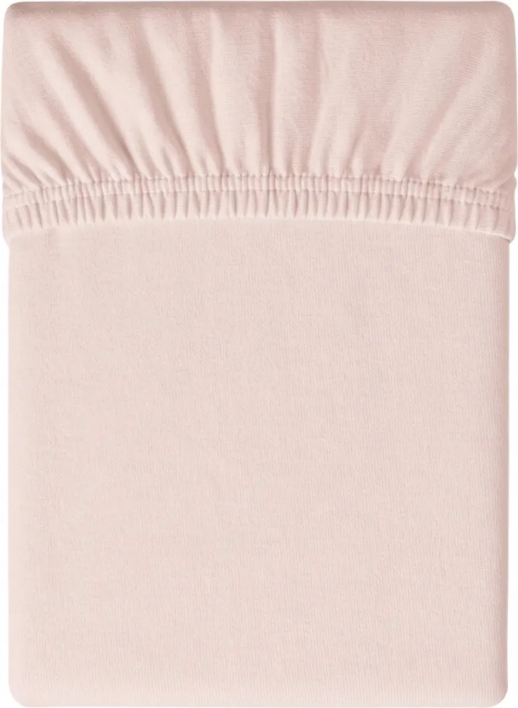 Cearsaf Jersey cu elastic 180 x 200 cm roz deschis