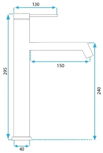 REA-B5320 - Baterie pentru lavoar FOSS, 29,5 cm, negru mat