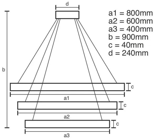 Lustră LED dimabilă pe cablu LED/125W/230V 3000-6500K + telecomandă