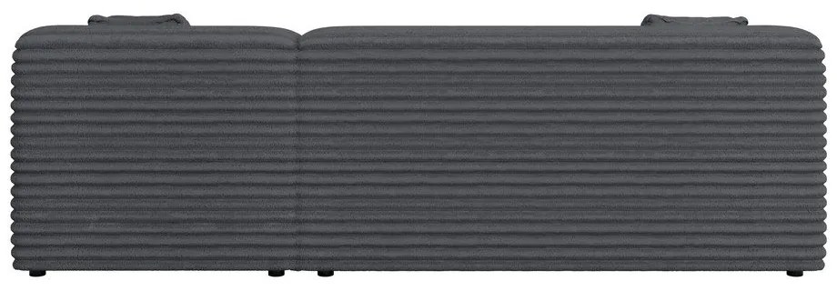 Colțar gri închis cu tapițerie din catifea reiată (cu colț pe partea dreaptă, cu șezlong) Martin – Ropez