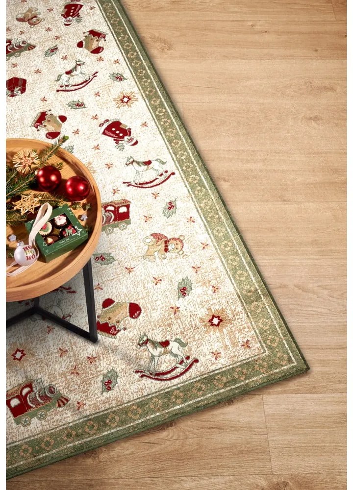 Covor tip traversă verde din amestec de bumbac 80x200 cm cu model de Crăciun Toy's Delight Green Christmas – Villeroy&amp;Boch