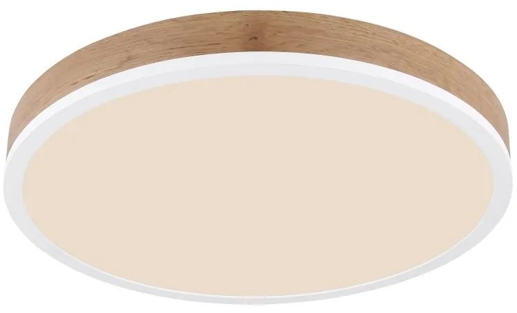 Plafoniera LED aluminiu alb, MDF aspect de lemn DORO 45cm
