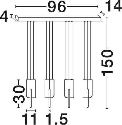 Lustra LED suspendata liniara design decorativ 3000K TOTEM