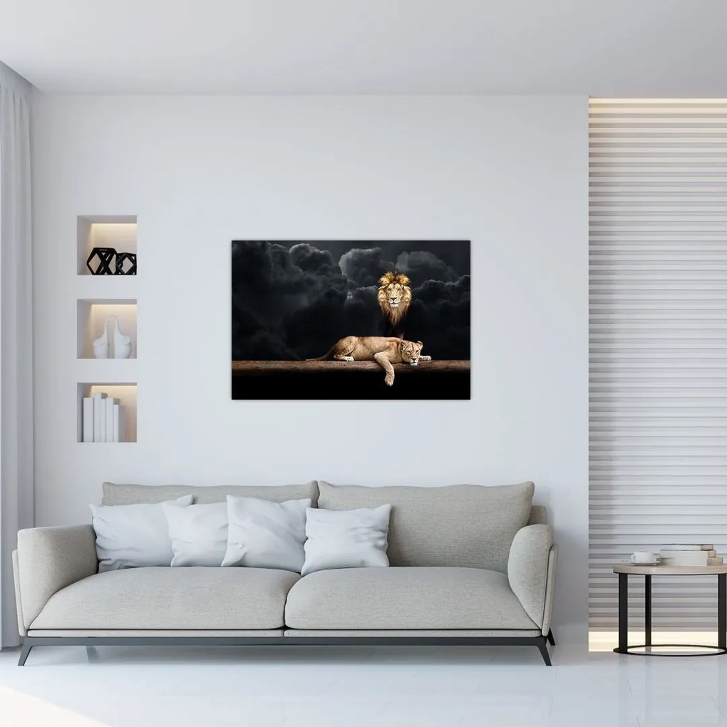 Tablou - Leu și leoaică (90x60 cm)