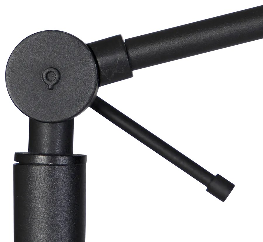 Lampa de podea neagra cu abajur gri deschis 50 cm reglabil - Editor