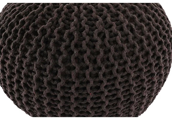 Pouf tricotat bumbac Culoare Maro, TAMAN TYP 2