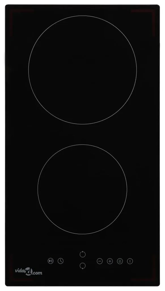 vidaXL Plită ceramică cu 2 arzătoare, control tactil, 3000 W