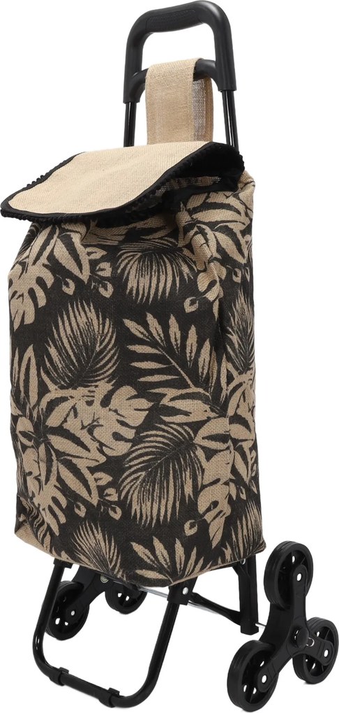 Cărucior de cumpărături cu roți, sac de iută, 33 litri